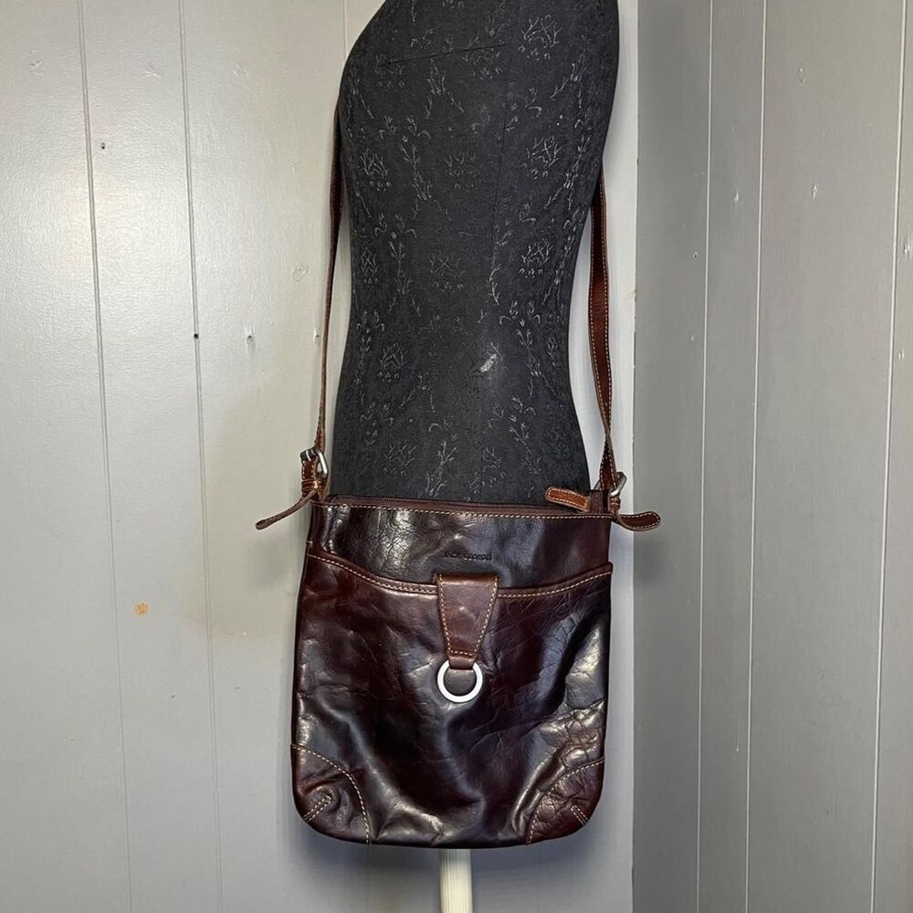 Leather Jack Georges Voyager Buffalo Brown Crossbody Bag Purse Boho Chic